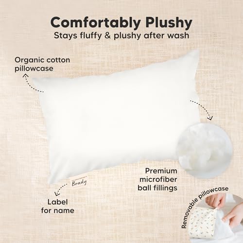 Mini Toddler Pillow with Pillowcase, 9x13 My Dreamy Pillow (Soft White) - color: Soft White, size: Mini 9x13