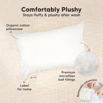 Mini Toddler Pillow with Pillowcase, 9x13 My Dreamy Pillow (Soft White) - color: Soft White, size: Mini 9x13