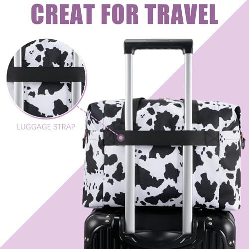 Tuwubi Diaper Bag Tote,Baby Diaper Bag with Pacifier Case - color: Cow Print, size: Medium
