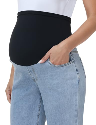 Women's Maternity Jeans Wide Leg Pants - color: Light Blue, size: XX-Large
