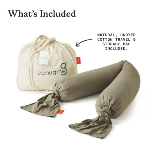 bbhugme Pregnancy Pillow, Dusty Olive - Adjustable Firmness & Shape - color: Dusty Olive