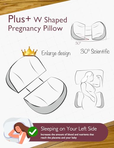 Momcozy Portable Pregnancy Pillow - Adjustable W Shaped Maternity Pillow - size: Plus Size