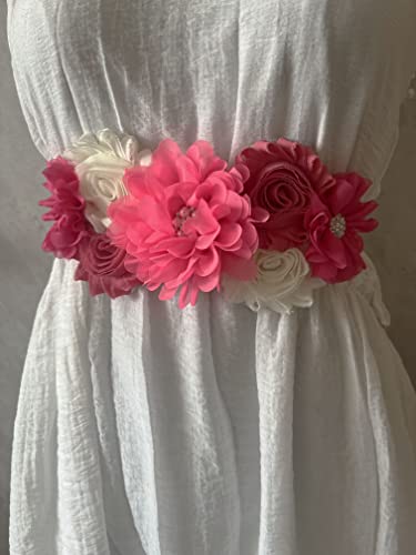 Wedding flowers sash belt Pregnancy sash maternity sashes - color: Hot Pink