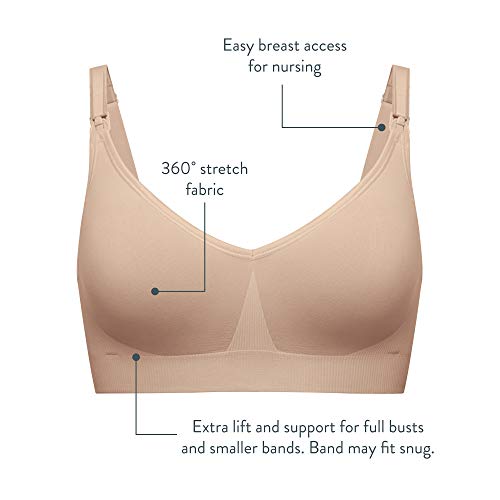 BRAVADO! DESIGNS Women's Body Silk Seamless Nursing Bra and Maternity Bra, Cocoa, Medium - Full Cup