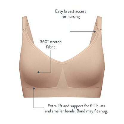 BRAVADO! DESIGNS Women's Body Silk Seamless Nursing Bra and Maternity Bra, Cocoa, Medium - Full Cup