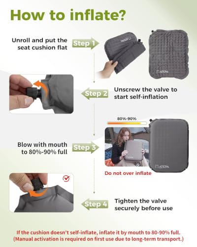 ATEPA Inflatable Seat Cushion - color: 2 Pack - Grey