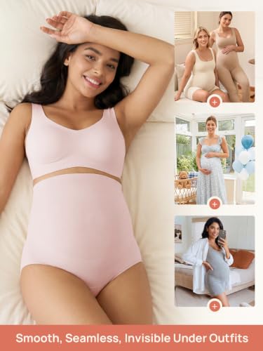 Summer Mae Maternity Underwear 76% Rayon Made from Bamboo Soft Breathable - color: Black,skin,beige,grey,pink,blue-6 Pc, size: X-Large
