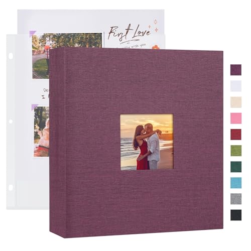 Mublalbum 8.5x11 Inch 3 Ring DIY Scrapbook Photo Album 80 Pages,Purple - color: Purple