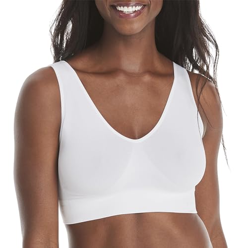 Hanes Women's Cozy Wireless Bra, Full-Coverage Pullover Bra, Seamless T-Shirt Bra - color: White, size: XX-Large