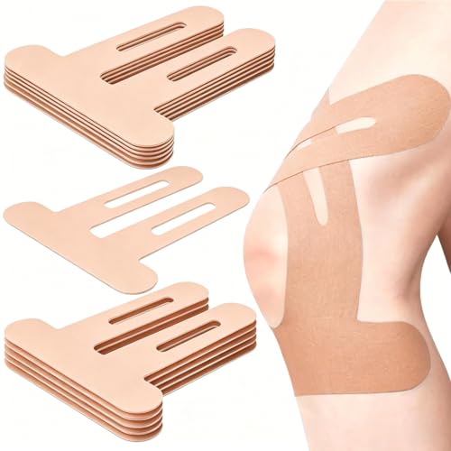 Precut Kinesiology Tape for Knees, 12 Pcs – Knee Support & Stability, Waterproof & Sweatproof Athletic Tape, Breathable Hypoallergenic Latex-Free Elastic Sports Tape for Active Movement,Beige - color: Beige, size: 12 Count (Pack of 1)