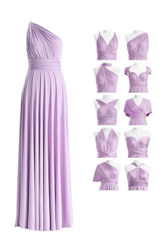 72styles Maxi Infinity Dress for Bridesmaids, Convertible Multi-Way Wrap - color: Lavender, size: One Size Plus