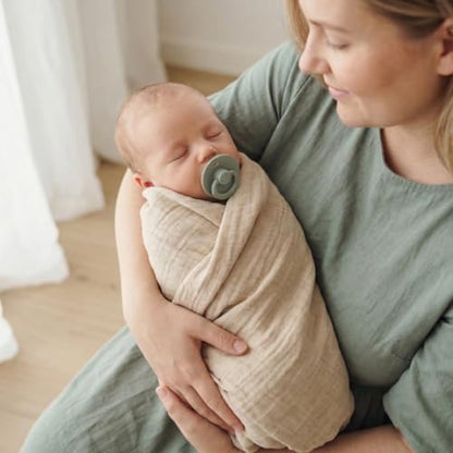 Swaddle Blankets, 100% Organic Cotton Muslin, 47"x47" 2-Pack - color: 2-pack Fog/Blush