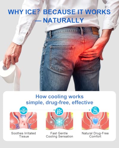 CoolBloom 2PC Hemorrhoid Ice Pack, Gel Pad Pain & Swelling Relief Women Men