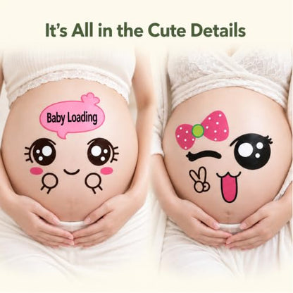 Pregnancy Belly Stickers for Maternity Photos (Happy) - style: Happy
