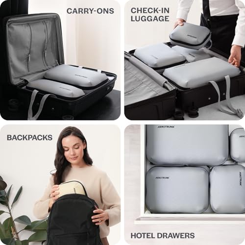 Aerotrunk Ultralight Compression Packing Cubes for Travel, 3-Pack, Beige - color: Beige, size: 3-Pack