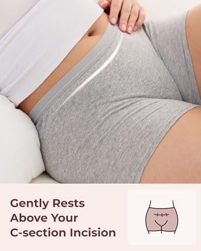 Momcozy 7-Pack 100% Cotton Disposable Postpartum Underwear, Wide Gusset - color: Gray, size: Medium