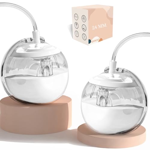 Wearable Milk Collection Cup, Hands Free Breast Pump Accessories Replacement, Milk Collector Compatible with Most Electric Breast Pump,Zomee/Spectra/Medela/Ameda/Freemie Collection Parts(24 mm 2Pcs)