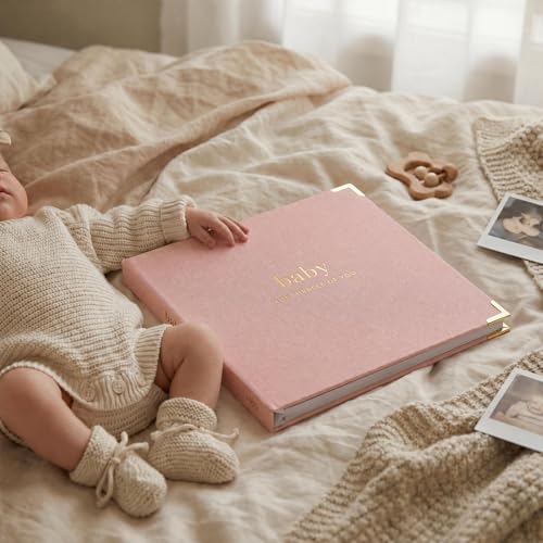 Keepsake Baby Memory Book for Boys and Girls - Timeless First 5 Year Book - color: Blush Pink