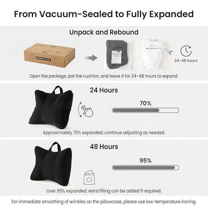 Lumbar Pillow for Car Seat and Office Chair, Classic Black - color: Classic Black