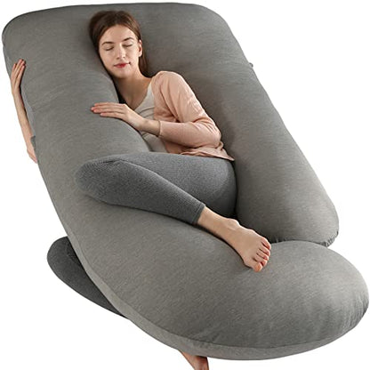 Elover U Shaped Pregnancy Pillow,Full Body Maternity Support - color: Cooling-dark Grey