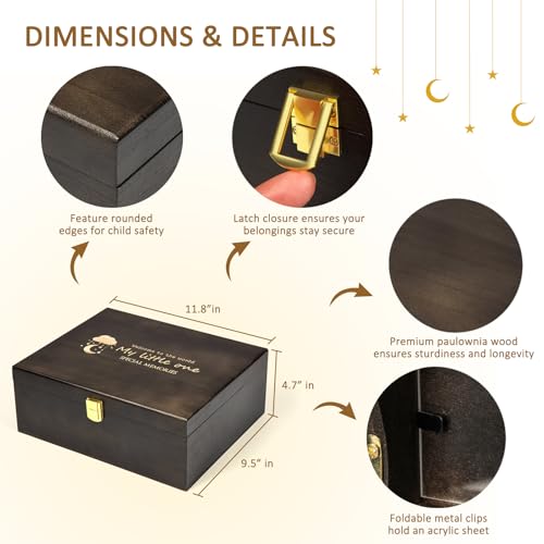 Baby Keepsake Box Wooden with 6 Additional Items