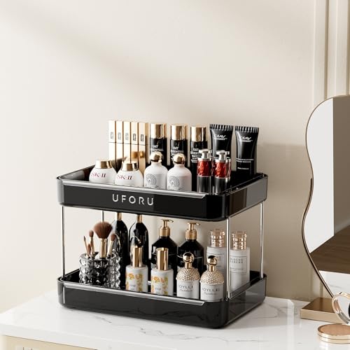 UFORU Countertop Coffee Station Organizer,Cup Rack,Mug & Wine Glass Holder - color: Black