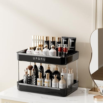 UFORU Countertop Coffee Station Organizer,Cup Rack,Mug & Wine Glass Holder - color: Black