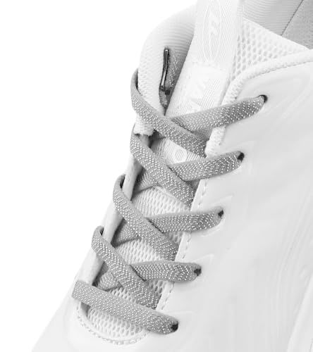Teskyer Elastic Shoe Laces, No Tie Shoelaces for Sneakers, 2 Pairs - color: Light Gray