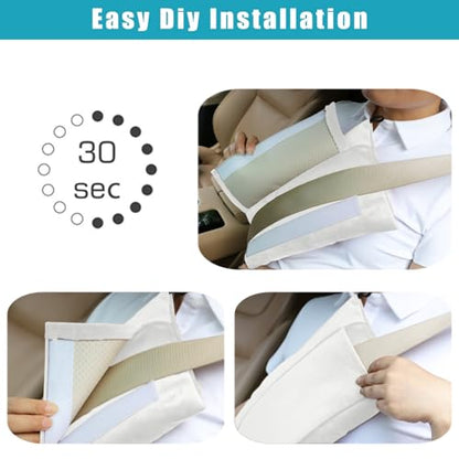 Post Surgery SeatBelt Pillow for Pregnancy Mastectomy Hysterectomy Recovery - color: Ivory