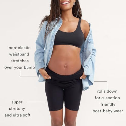 HATCH The Bodyflex Bike Short, Supportive & Sculpting, Under Over Belly Design for Pregnancy & Beyond, Black - size: X-Small