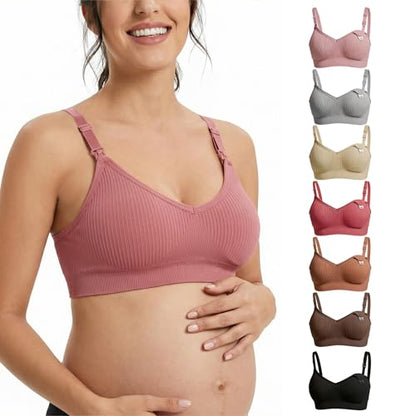 Nursing Bra 7 Pack, Seamless Wireless Maternity Breastfeeding Sleep Bra - size: One Size-XX-Large
