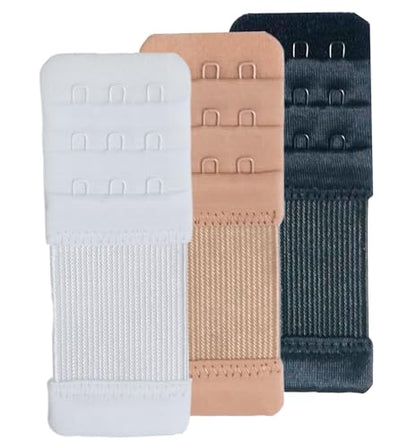 SAMGU Women's Bra Extenders 2 Hook/3 Hook/4 Hook/5 Hook/6 Hook Soft Stretchy - color: 3pcs, Bra Extenders 3 Hooks 3/8 Inch