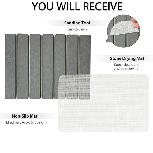 Stone Drying Mat of Kitchen Counter, Water Absorbent Diatomite Bath Mat - color: Dark Gray, size: 15.8" x 11.8"