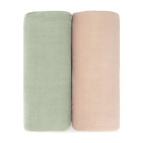 Muslin Nursing Cover and Muslin Swaddle Blankets Pack of 2 Bundled by Comfy Cubs