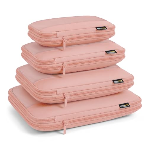 4 Piece Compression Packing Cubes for 3–7 Day Travel, Dusty Pink - color: Dusty Pink