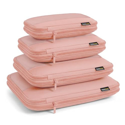 4 Piece Compression Packing Cubes for 3–7 Day Travel, Dusty Pink - color: Dusty Pink