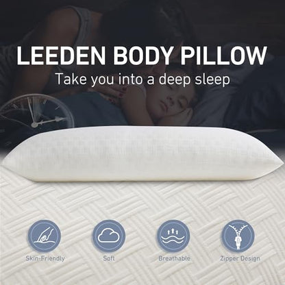 Leeden Full Body Pillow 20 x 54 for Side Sleepers Ivory White - color: Ivory White