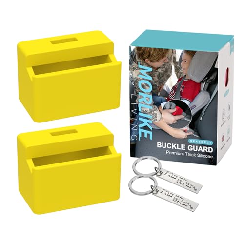 Morlike Silicone Seatbelt Secure Buckle Safety Cover Lock | Keep Children Safe in Car Seat and Prevent Kids from Accidentally Unbuckling | Buckle Guard Fits Almost Vehicles(Yellow, 2 Pack) - color: Yellow