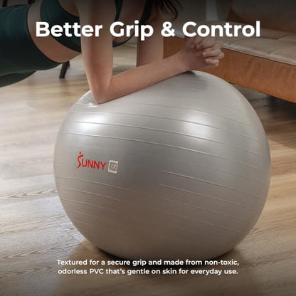 Sunny Health & Fitness Premium Anti-Burst Exercise & Stability Ball - size: 25.6" (65cm)