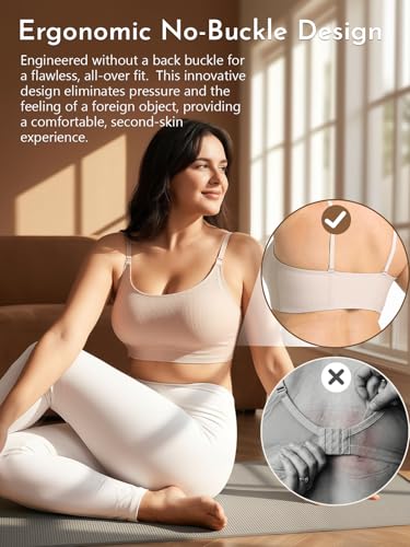 Seamless Wireless Nursing Bras for Breastfeeding Maternity 3PACK - color: Black/Beige/Brown, size: X-Large