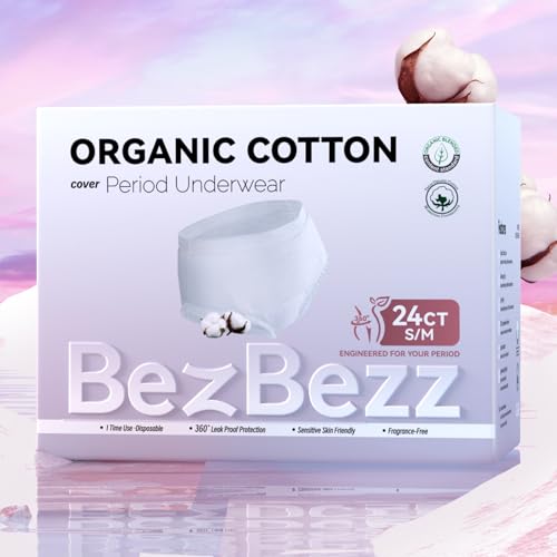Organic Cotton Disposable Period Underwear, Zero Leak, S/M, 24CT - size: S/M
