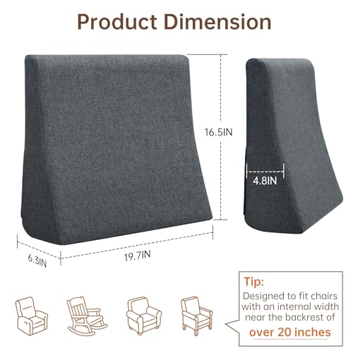 Vekkia Lumbar Support Pillow for Sofa(Gray) - color: Gray