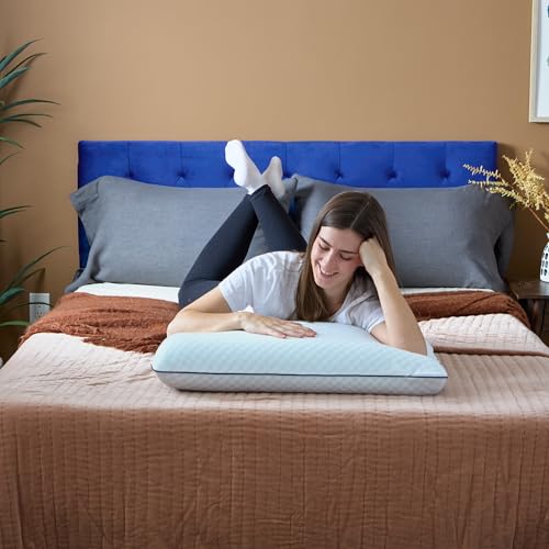 Weekender Cooling Gel Memory Foam Pillow for Sleeping – Queen Size, Ventilated Cooling Pillow for Side & Back Sleepers, Neck & Shoulder Support, Medium Firm, Washable Cover - size: Queen, style: 1 Pack