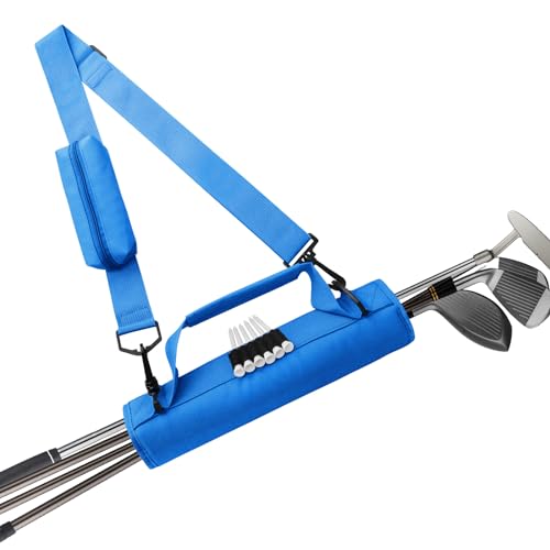 FINGER TEN Mini Golf Bag for 3-7 Clubs - color: Blue with Ball Pouch, size: 1Pc