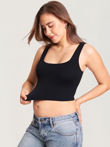 MOMANDA Longline Square Neck Pumping Bras - color: Black, size: X-Small