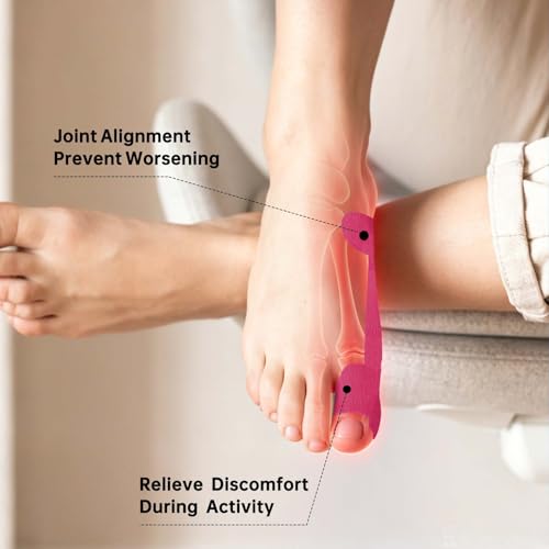Precut Kinesiology Tape for Bunion, 40 Pcs, Pink - color: Pink