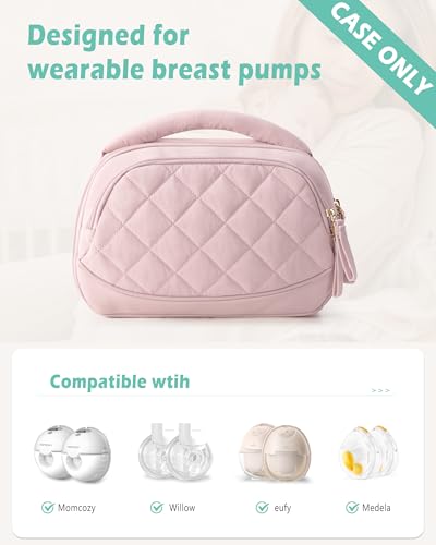 Wearable Breast Pump Bag Compatible with Momcozy and Eufy Pump - color: Pink