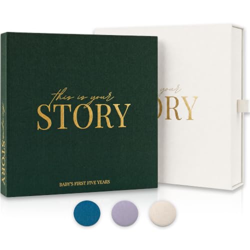 Baby Memory Book from Pregnancy to Age 5, Baby Book Keepsake, Evergreen - color: Evergreen
