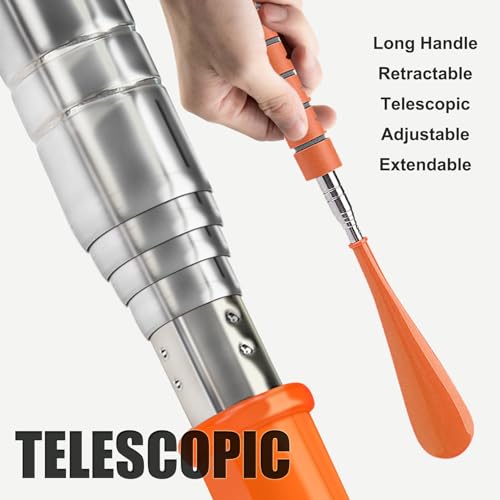 Shoe Horn Long Handle Retractable Shoehorn Telescopic Foldable Shoe Puller Adjustable Shoe Aids Easy Slip on - color: Green