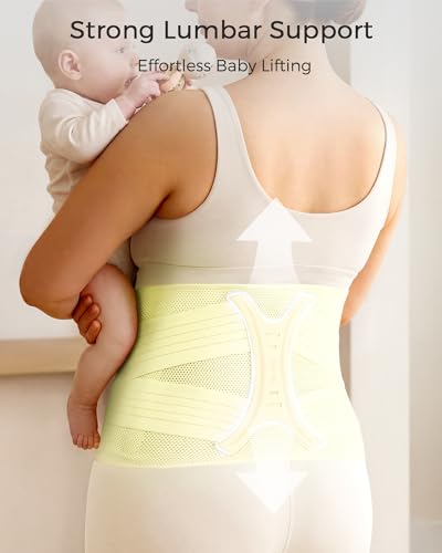 FREETOO Postpartum Belly Band Wrap for Women,Abdominal Binder Post Surgery - color: Light Cream